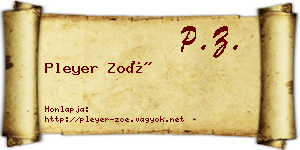 Pleyer Zoé névjegykártya